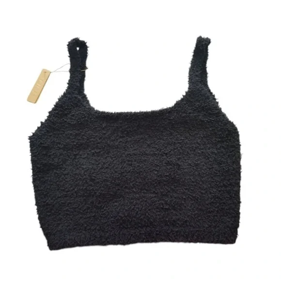 Skims G1 Cozy Knit Crop Camisole Boucle Onyx Black 4X/5X NWT - Picture 3 of 5